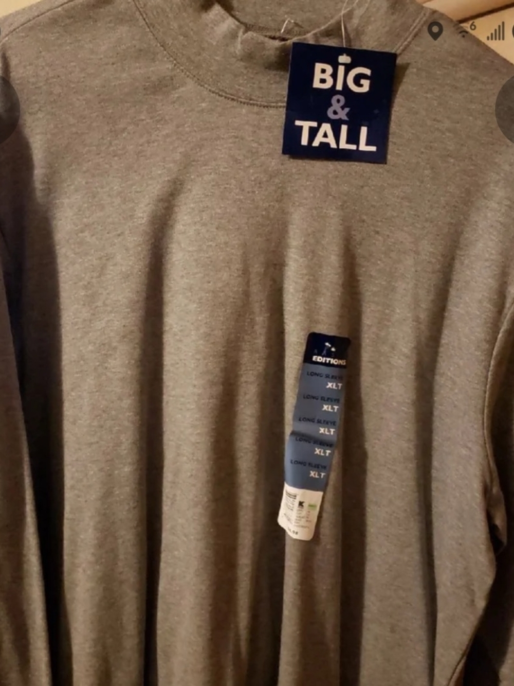 Basic Editions Men's Heather Gray Long-Sleeve Crewneck